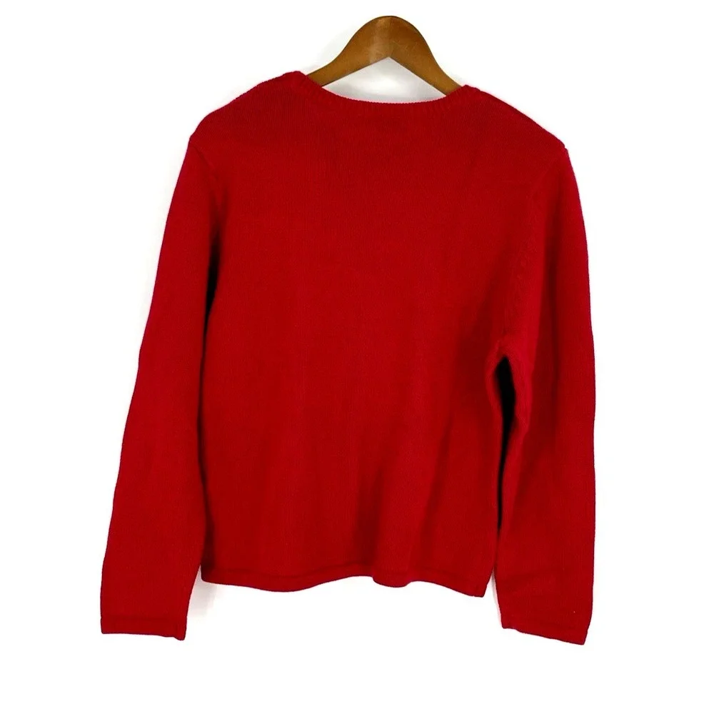 NWT Croft & Barrow Womens XL‎ Sweater Red Tight Knit Crew Neck - Picture 10 of 11